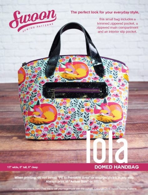 Lola Domed Handbag with Fox Print