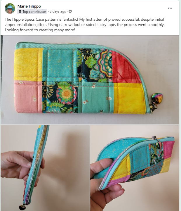 Handmade zipper case with colorful patchwork