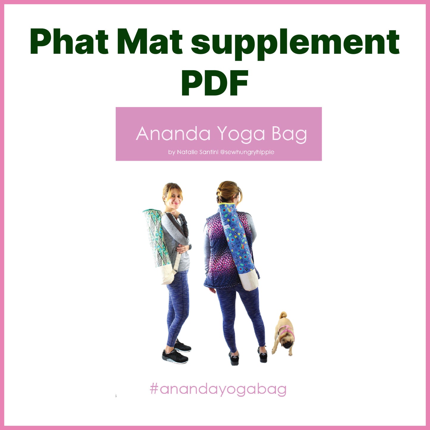 Phat Mat supplement PDF cover featuring yoga bag and two women