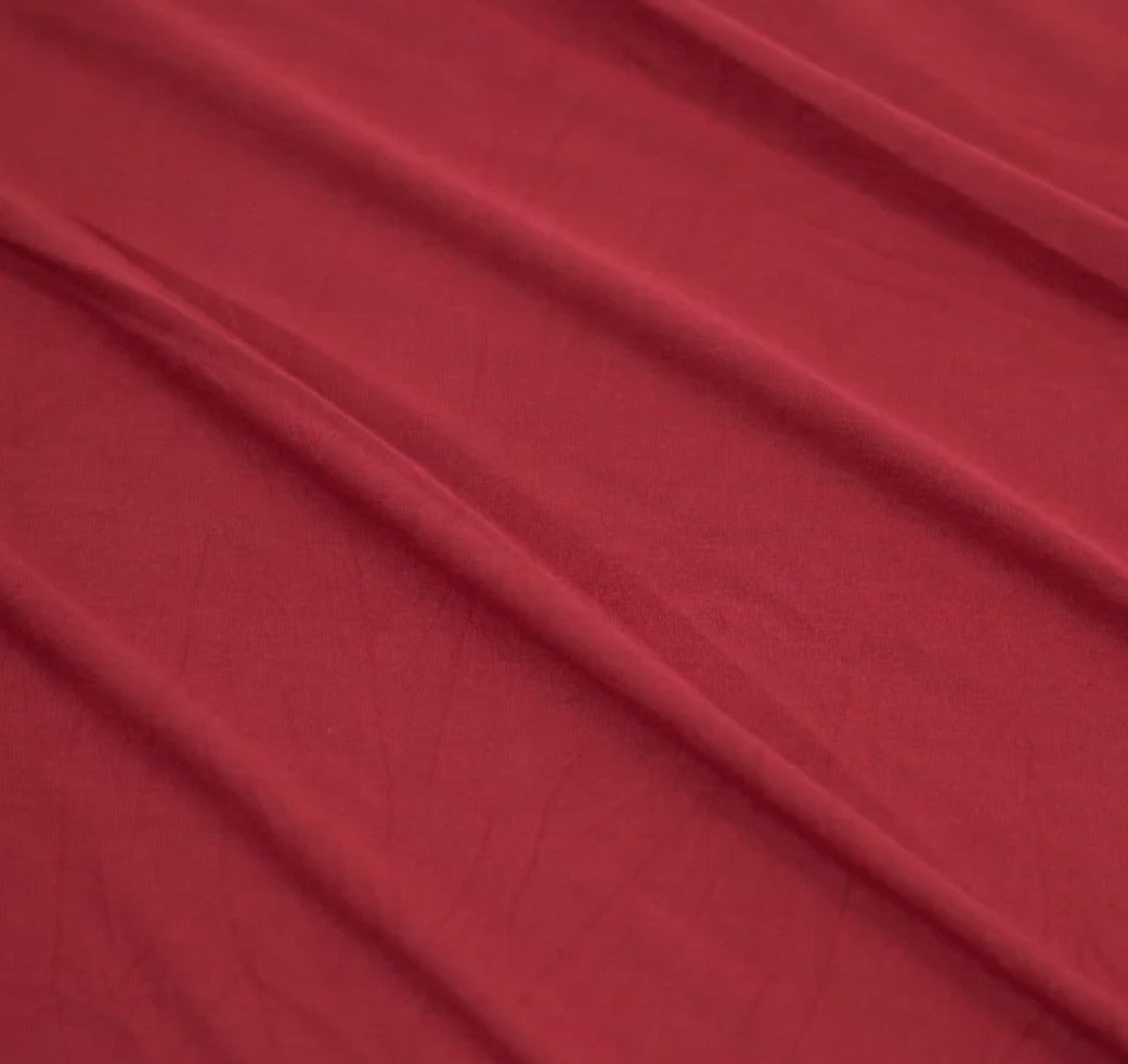 Red Stretch Bamboo Rayon Jersey Knit fabric per yard