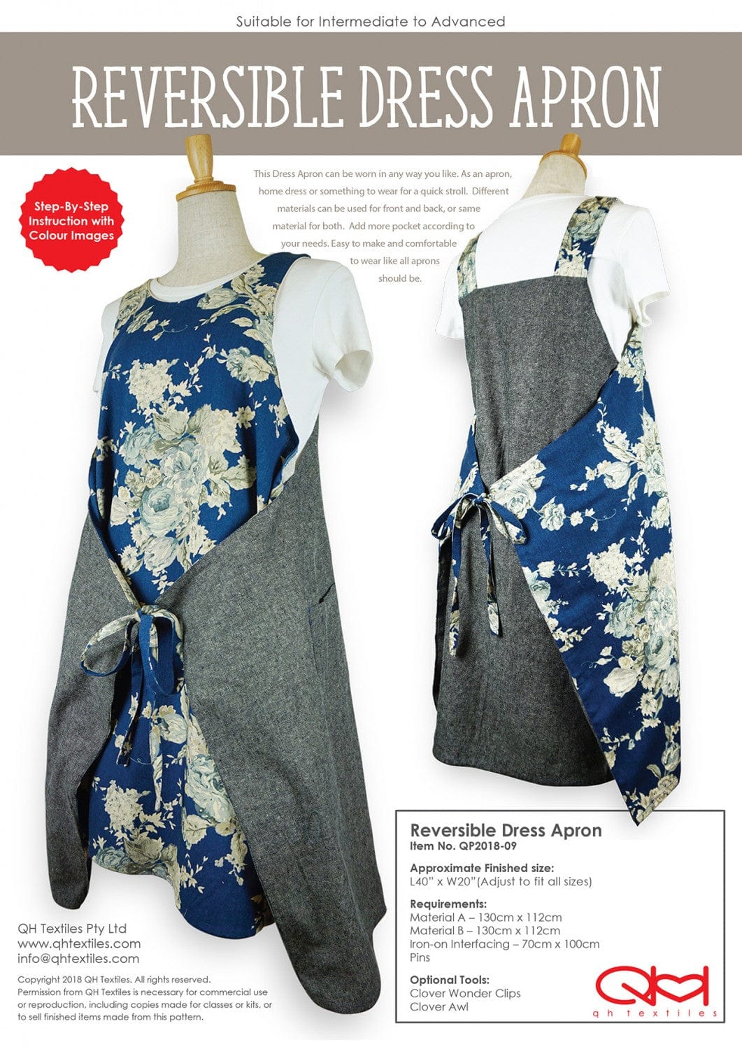 Reversible Apron Dress Pattern for QH Textiles | SewHungryhippie