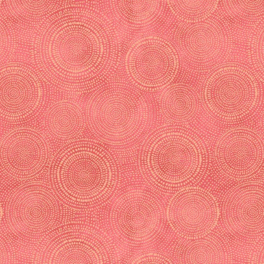 Pink fabric with circular pattern