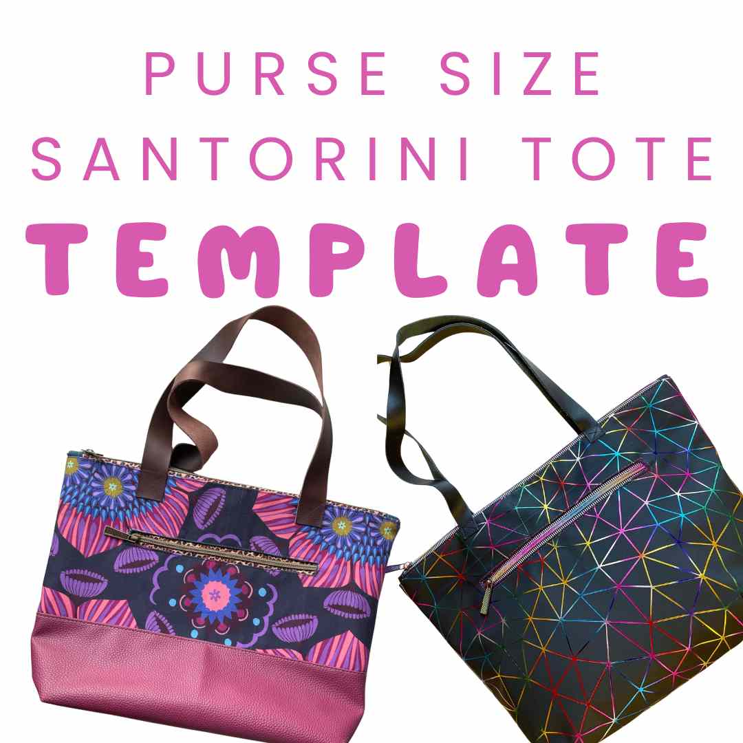 Purse size Santorini tote bag template