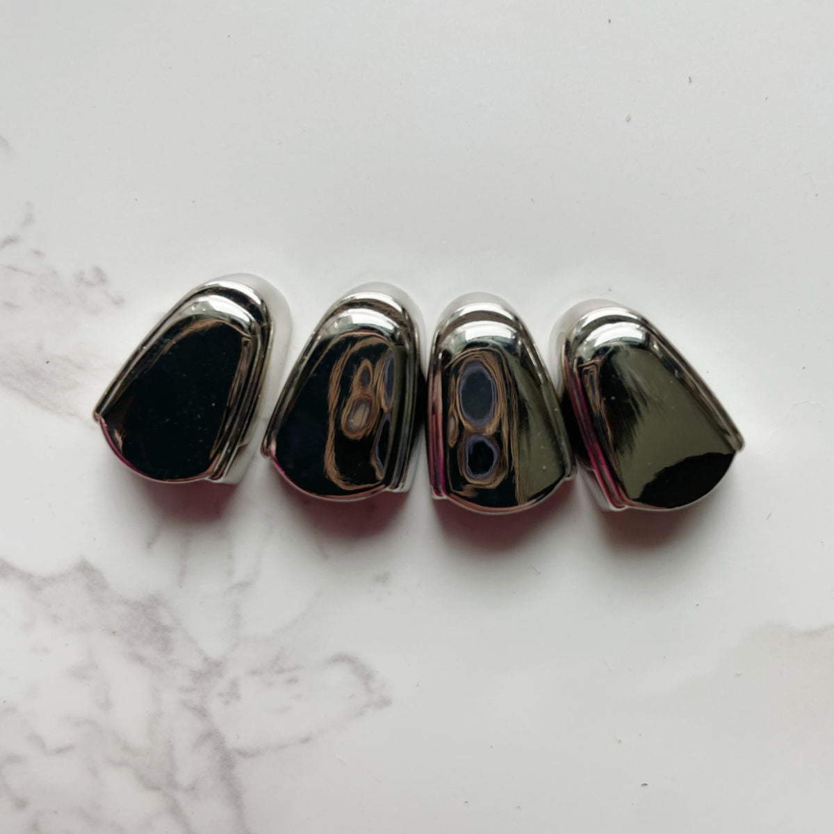 Metal Zipper Ends 4 pack silver color