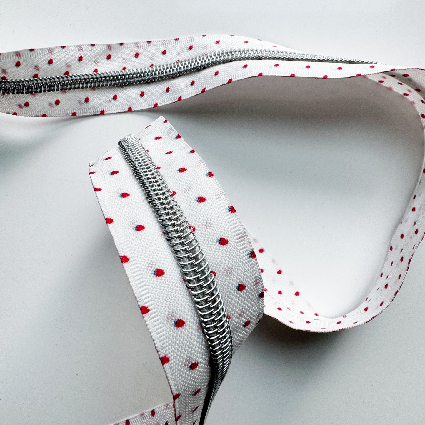 Strawberry polka dot zipper
