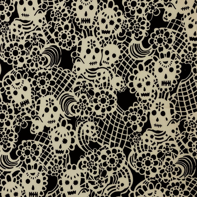 LAMINATE Flora De Los Muertos tea 1/2 YD precut