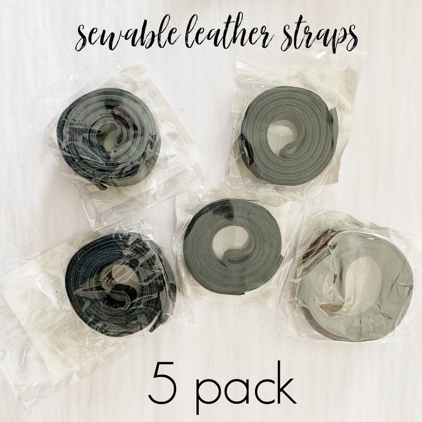 5-pack sewable leather straps