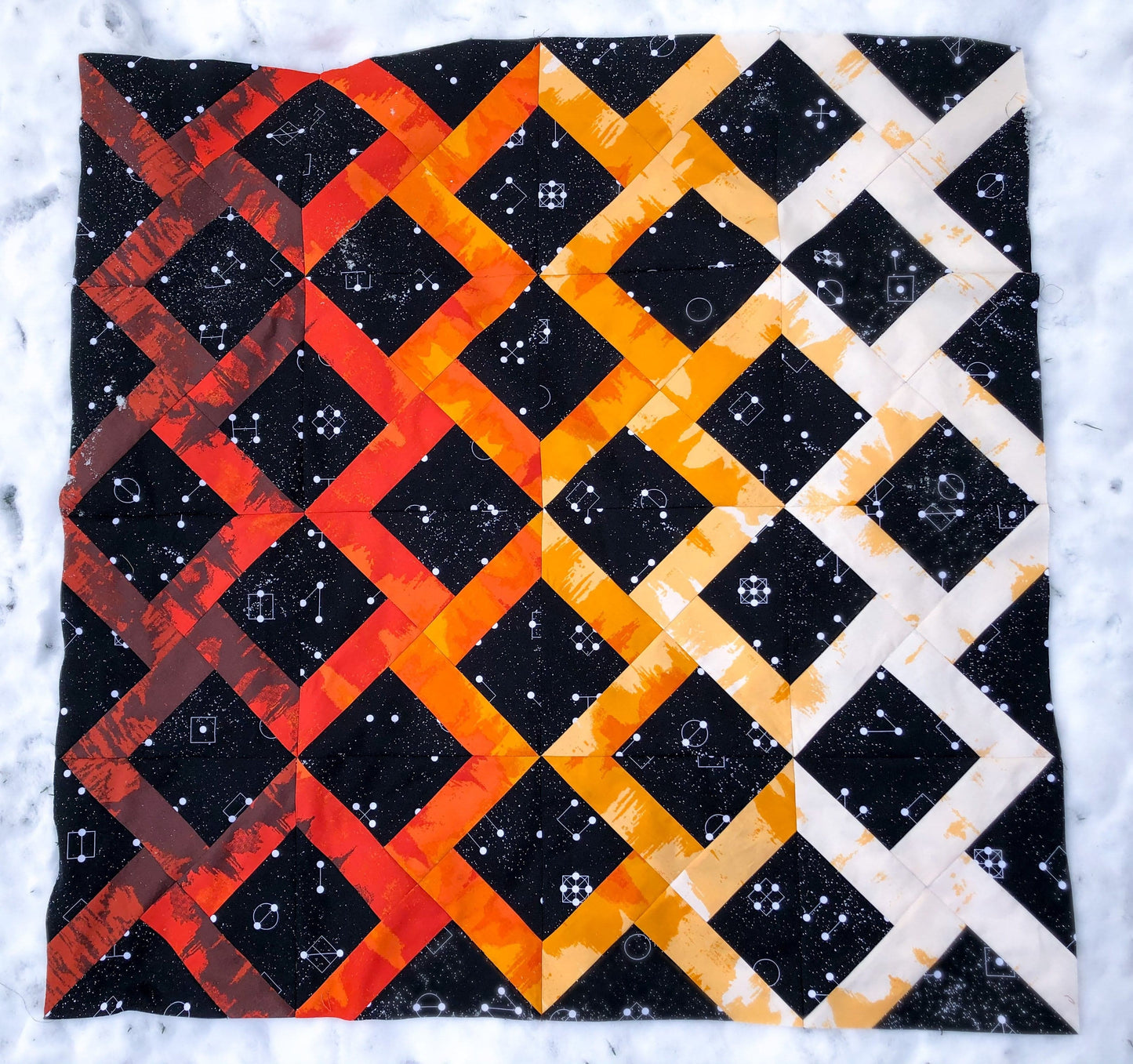 Quilted fabric square with color gradient, design 948EFCBB-3230-464D