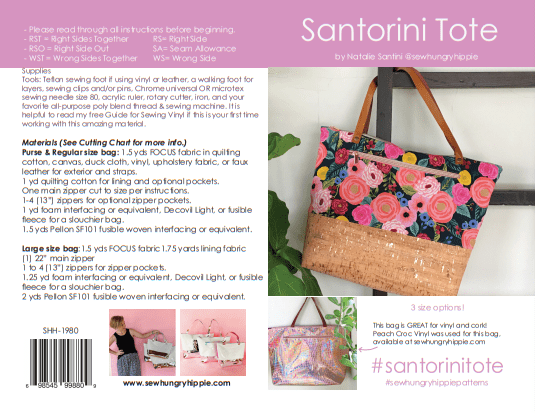 Santorini Tote bag sewing pattern