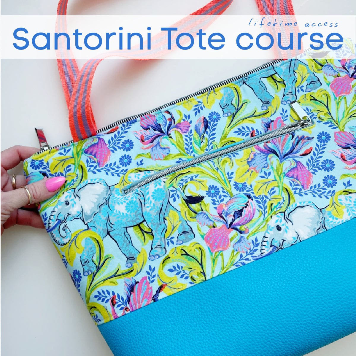 Santorini Tote Course bag on Facebook post