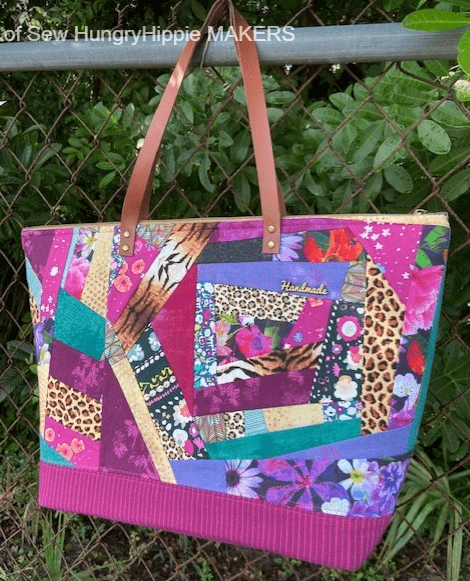 Holly Costantino handmade patchwork tote bag