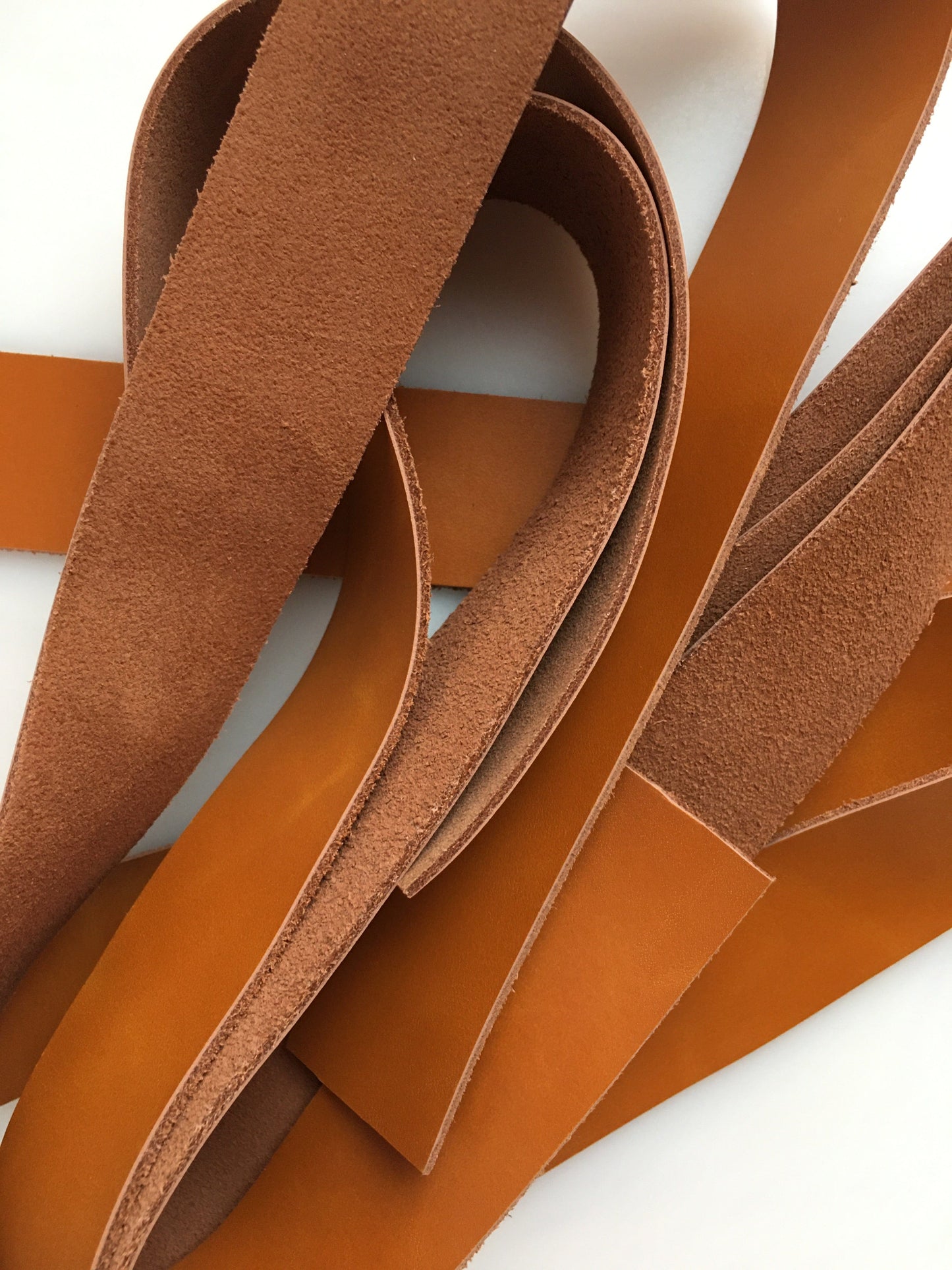 Brown leather strips