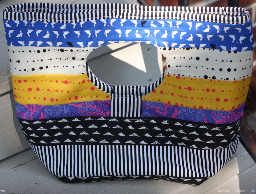 LAciHess3 colorful striped tote bag