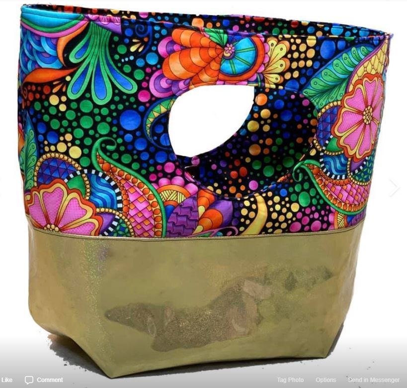 Colorful floral tote bag
