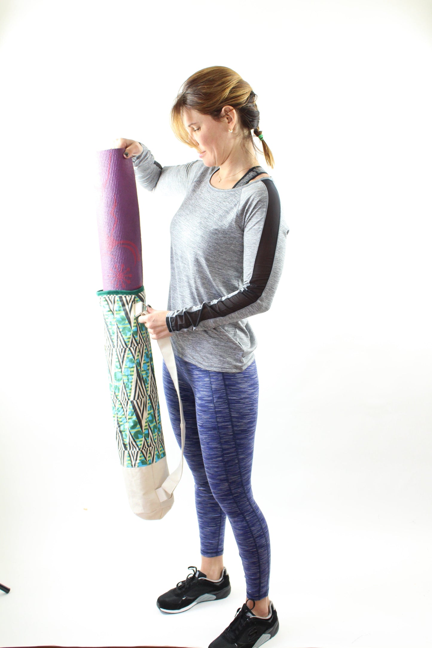 Woman with Yogabag025 yoga mat bag