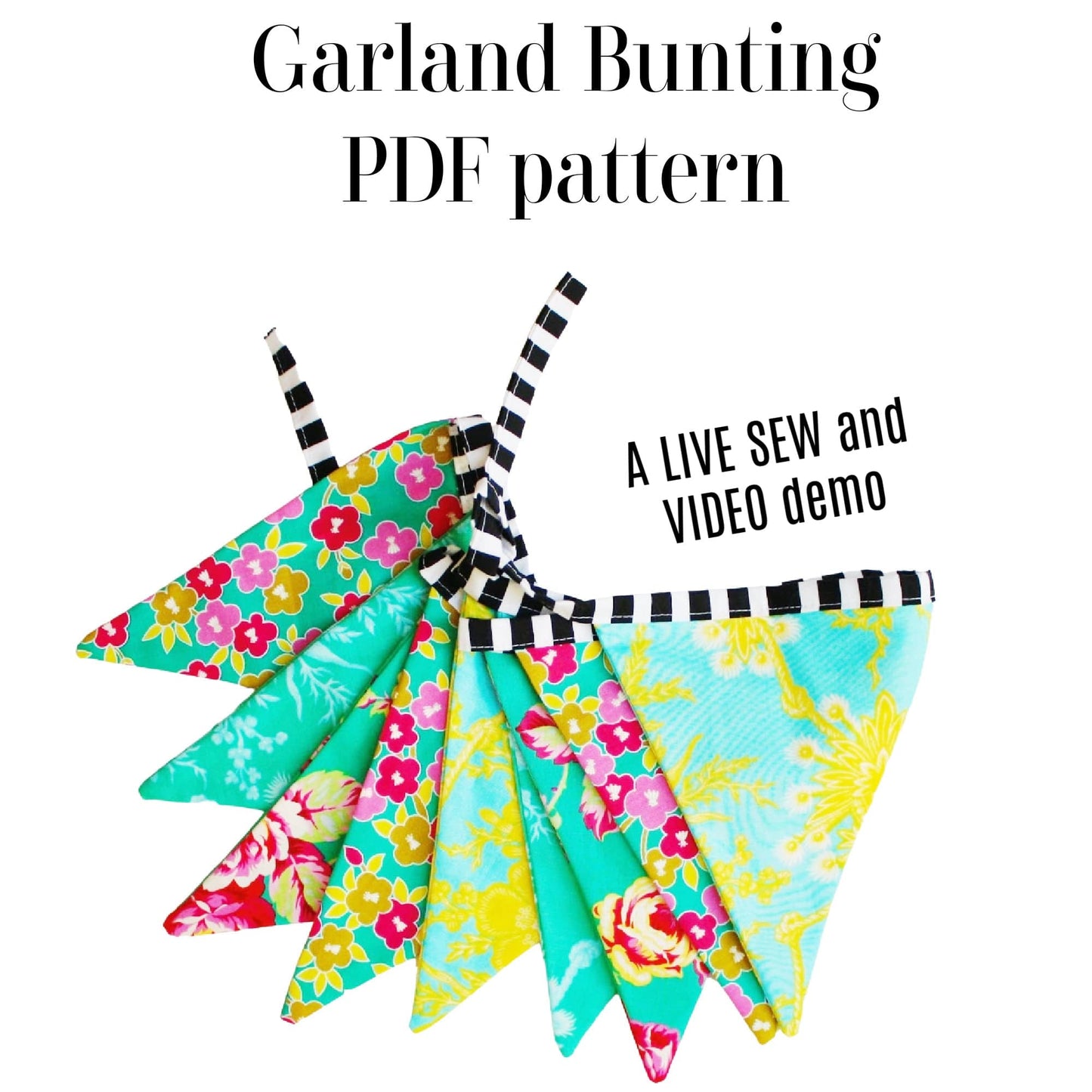 Garland bunting sewing pattern PDF