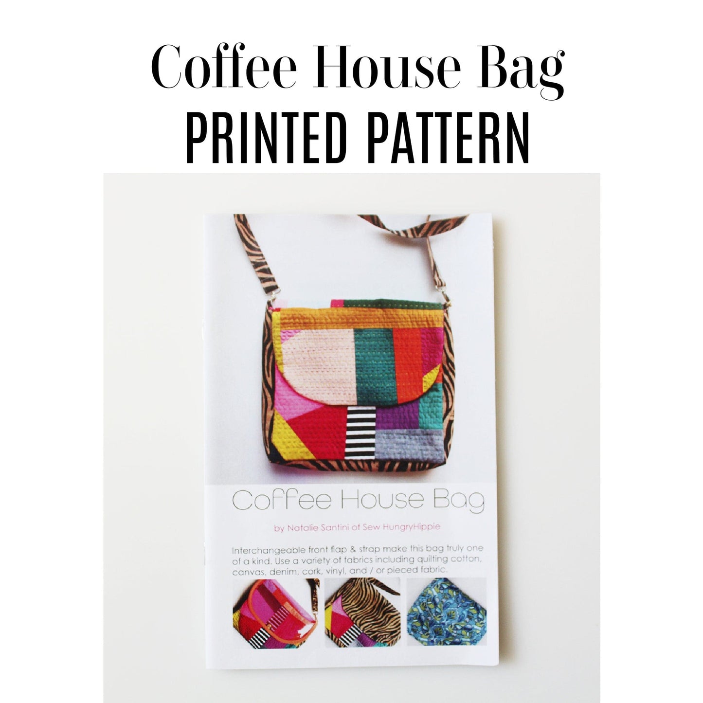 Coffee House Bag printed pattern on white background