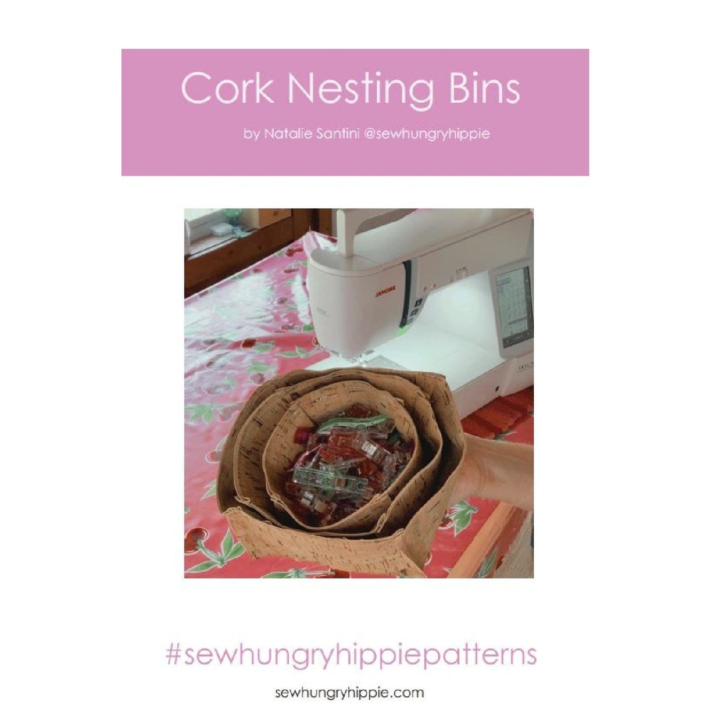 Cork Nesting Bins with Sewing Machine