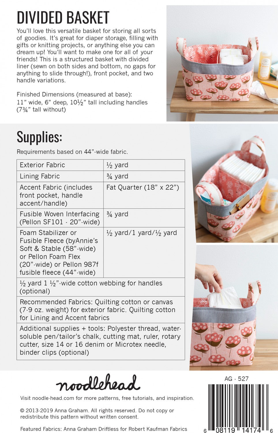 Divided Basket by Noodlehead sewing pattern