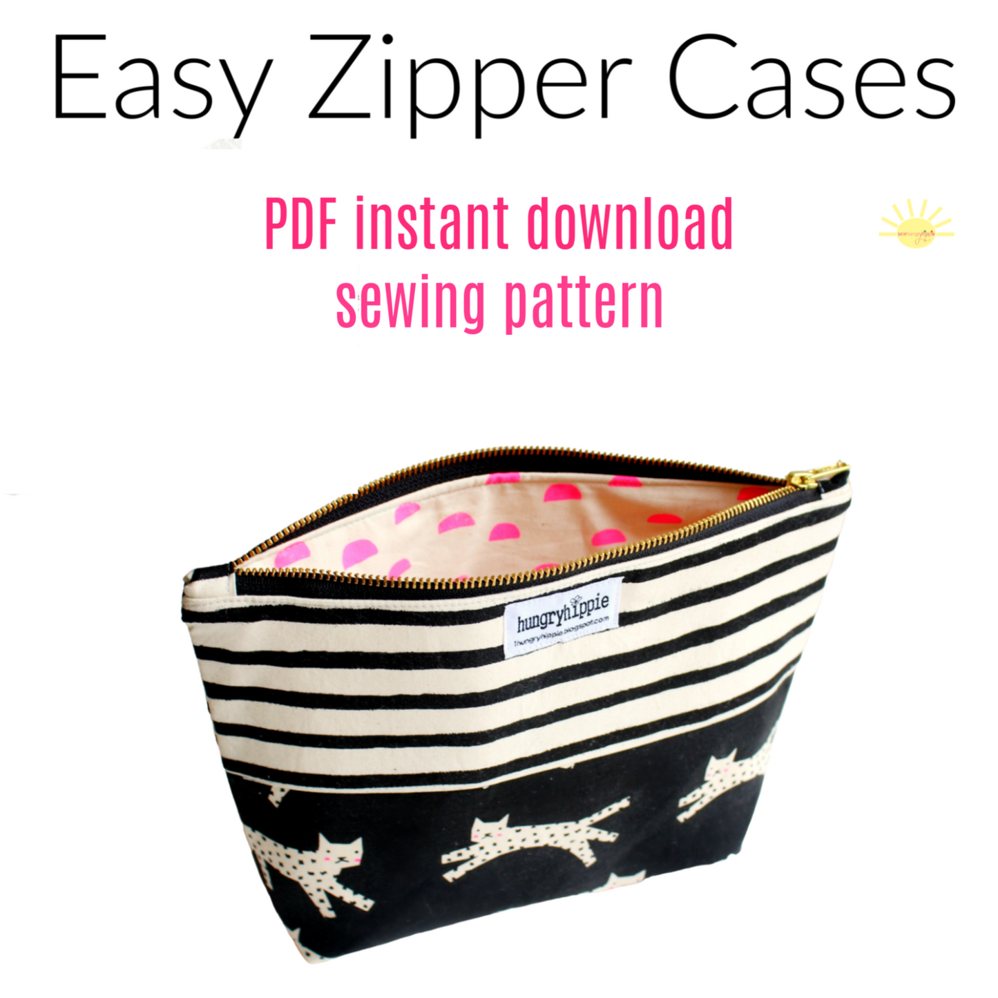 Easy Zipper Cases PDF sewing pattern