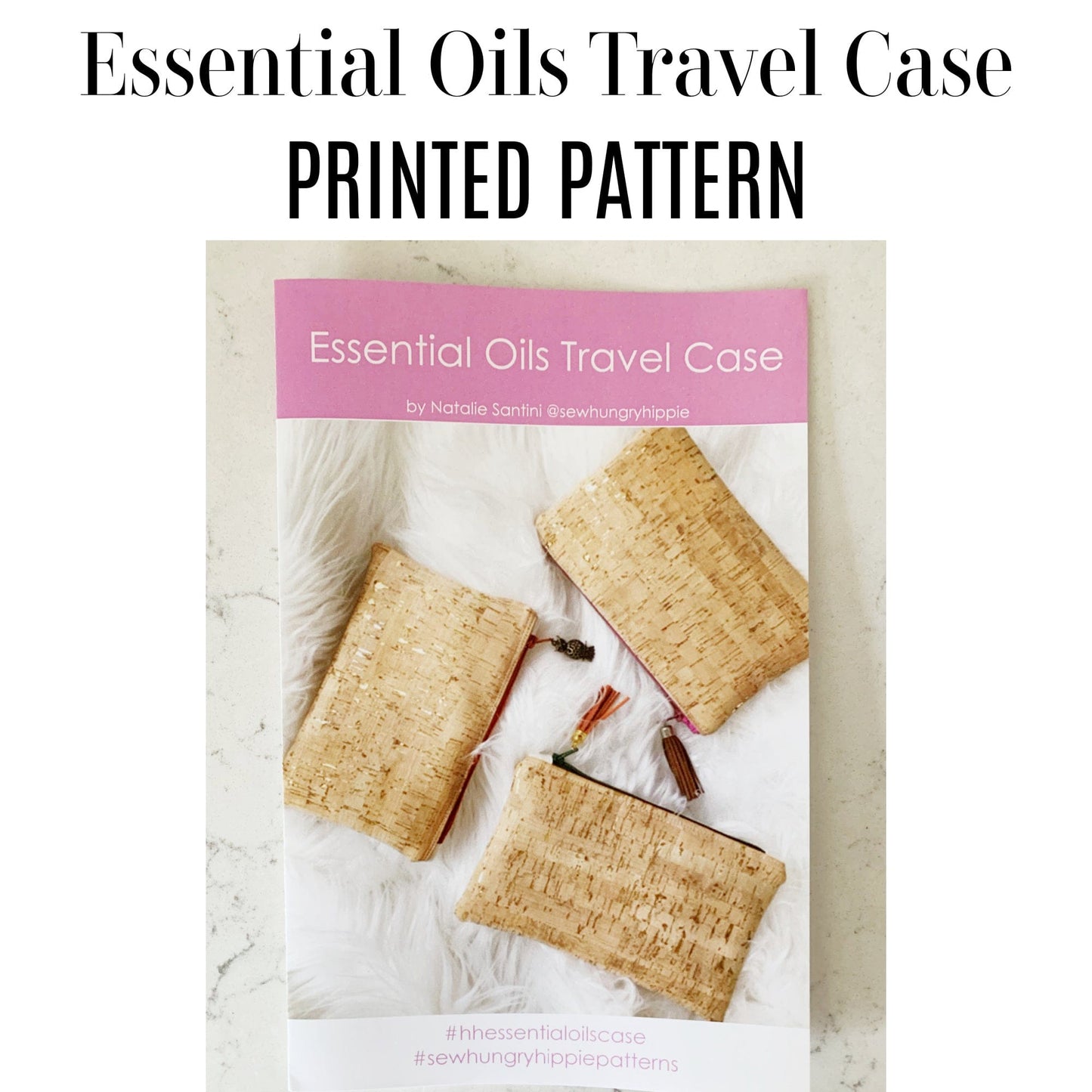 Essential Oils Travel Case with Printed Pattern