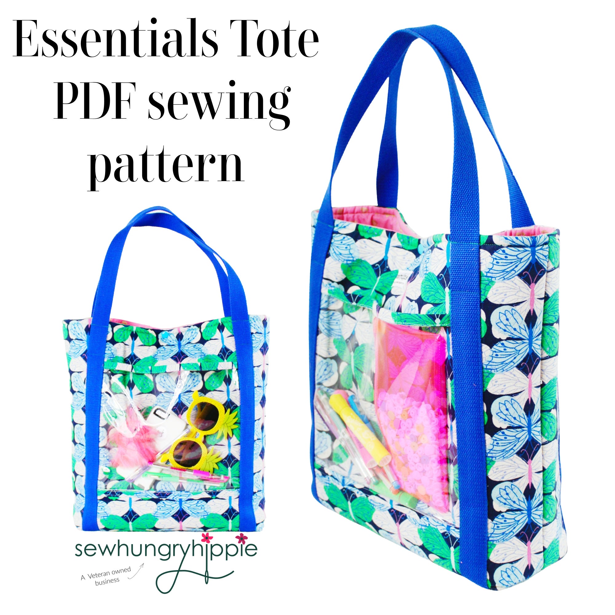 Heart Shaped Tote Bag Small Sewing Pattern Instant PDF Download 