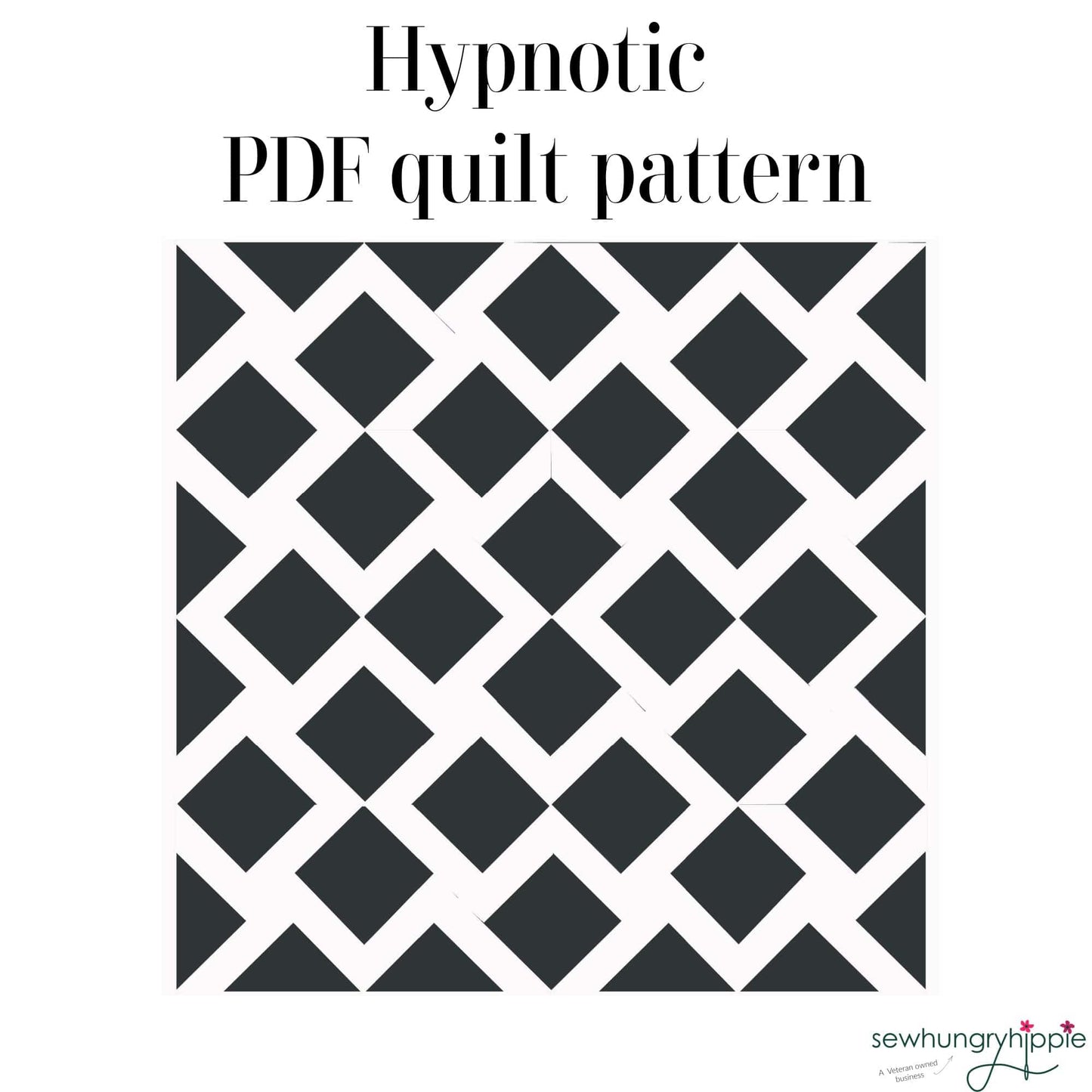 Etsy Hypnotic PDF quilt pattern with geometric design