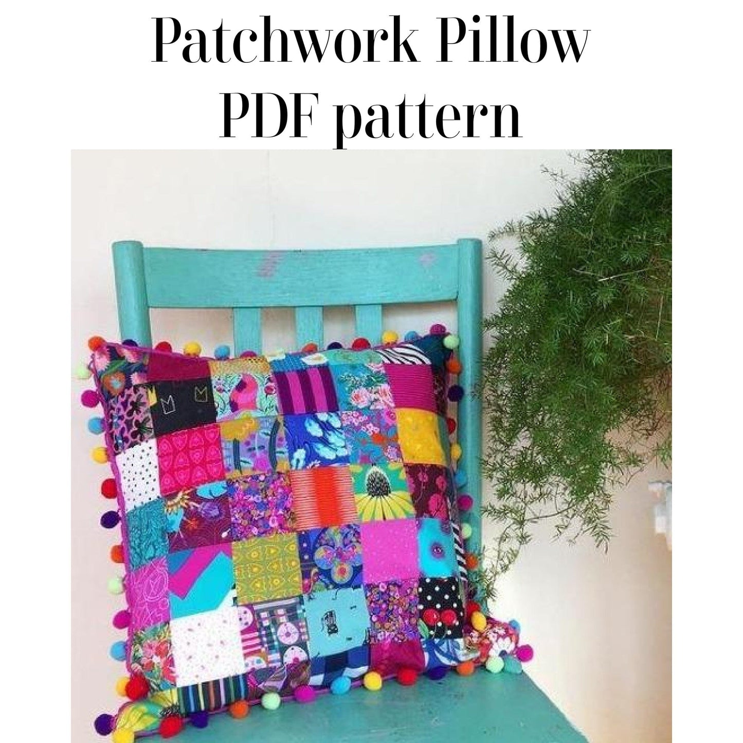 Patchwork pillow PDF pattern on Etsy