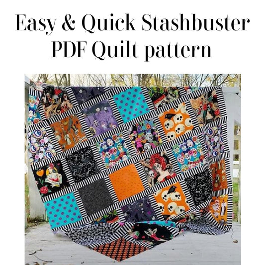 Etsy stashbuster quilt pattern - Easy & Quick PDF quilt
