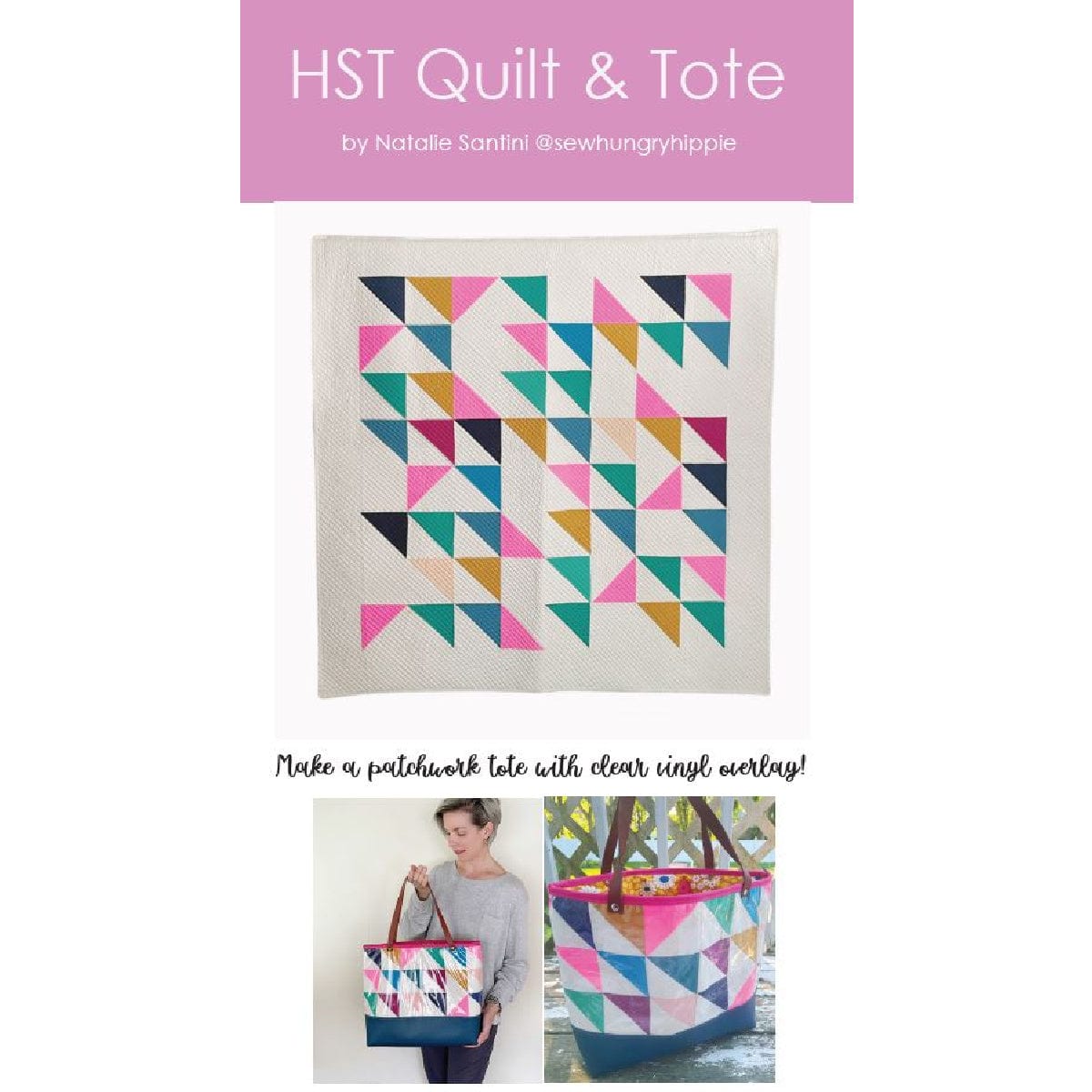 Colorful patchwork quilt & tote bag