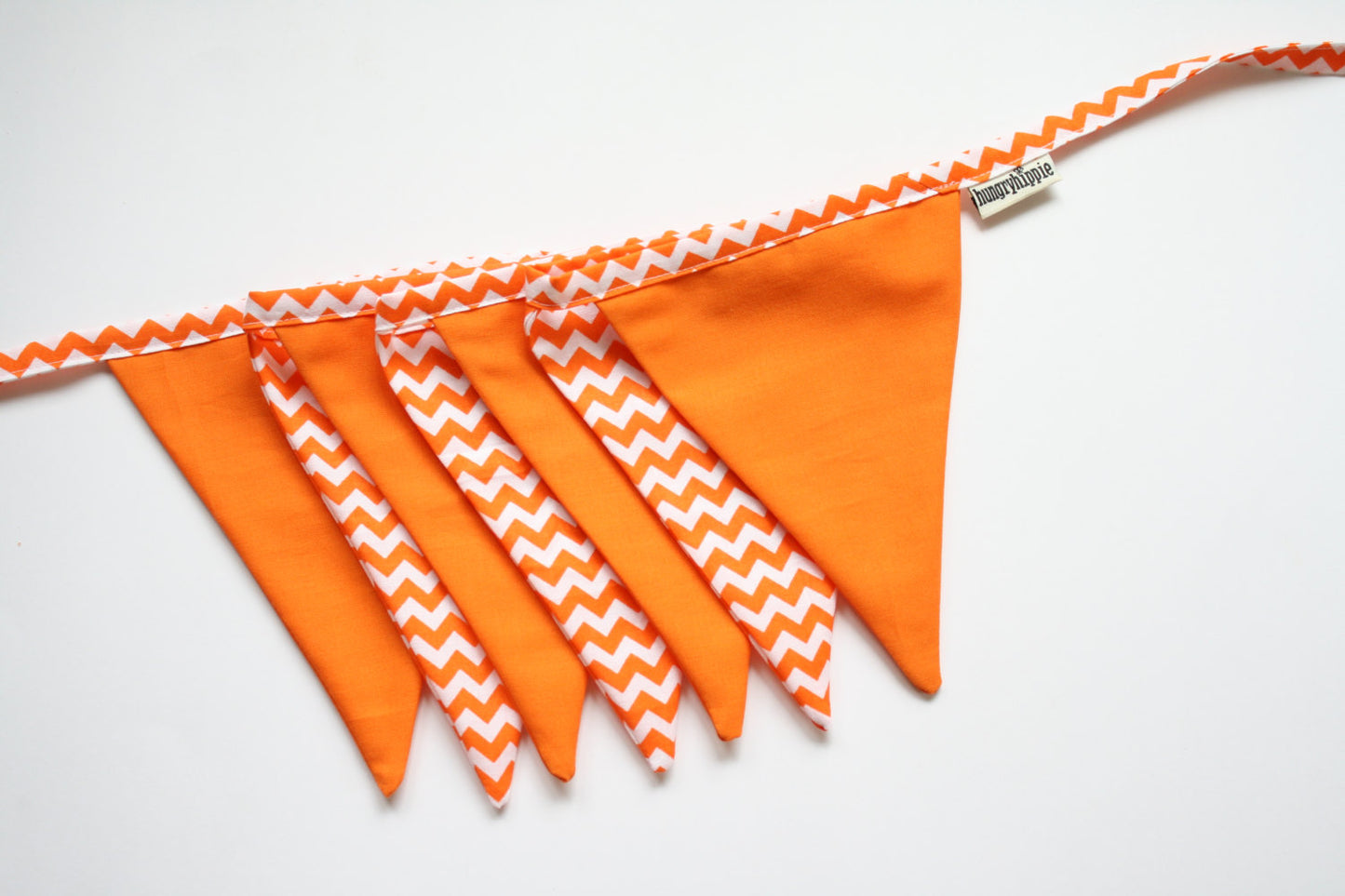 Orange and white chevron bunting