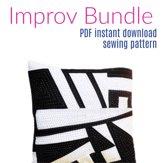 Improv Bundle PDF sewing pattern for quilt pillow