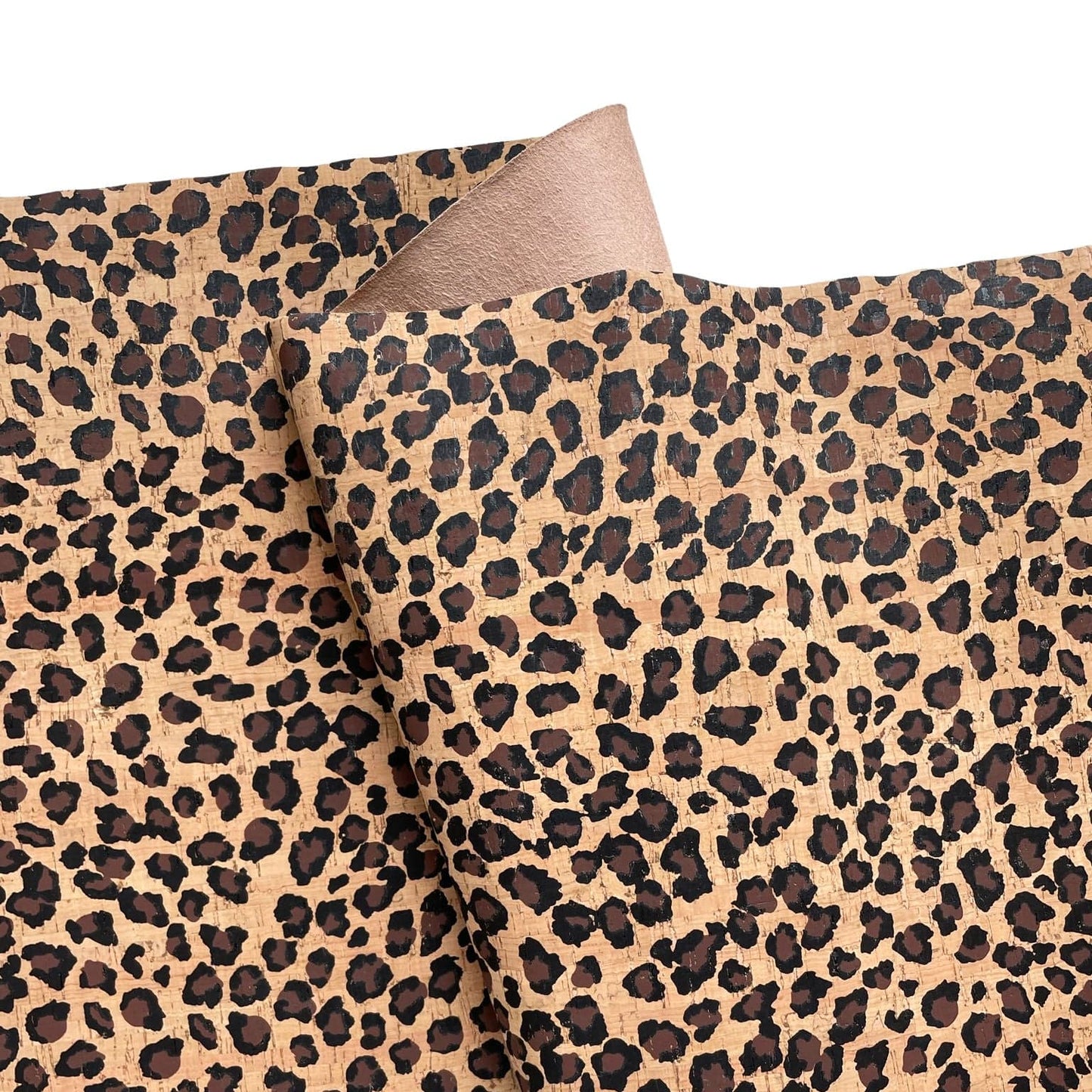Leopard print cork fabric
