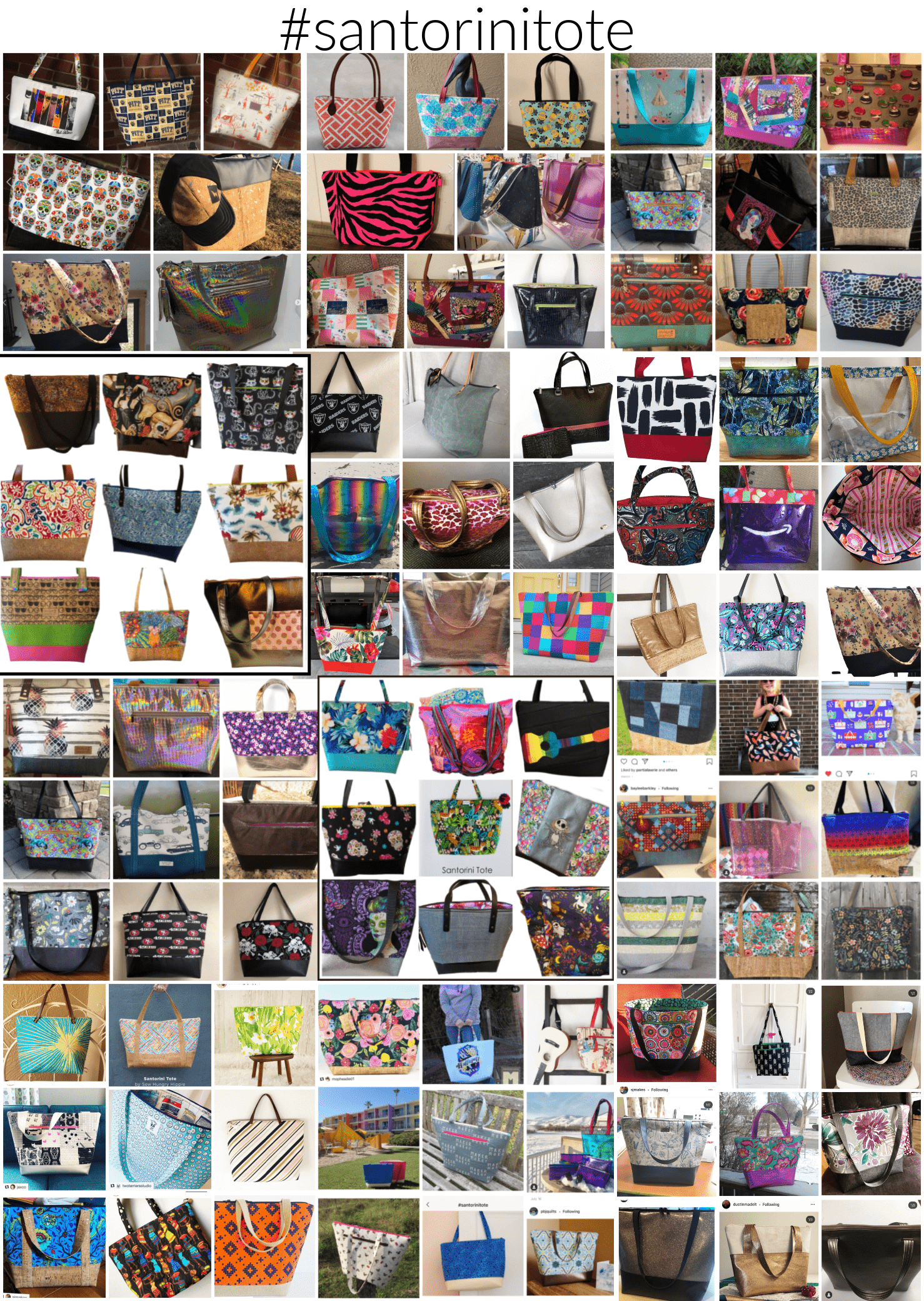 Santorini tote collage