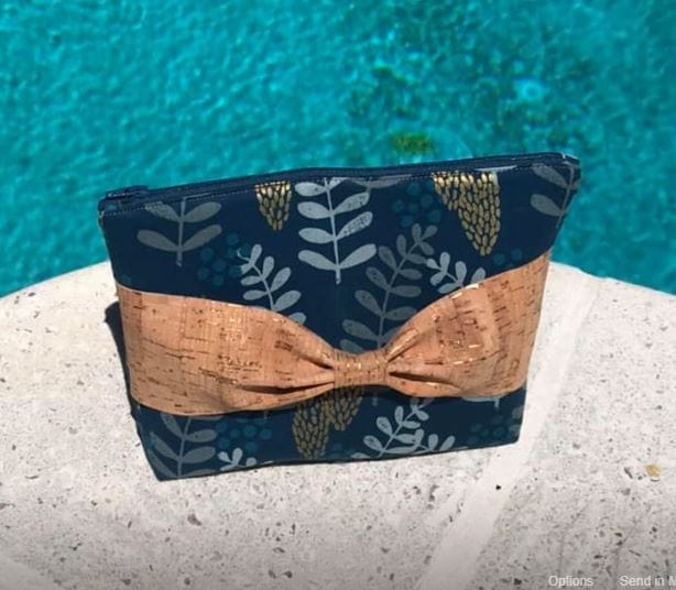 Madeliene's floral pouch with cork bow