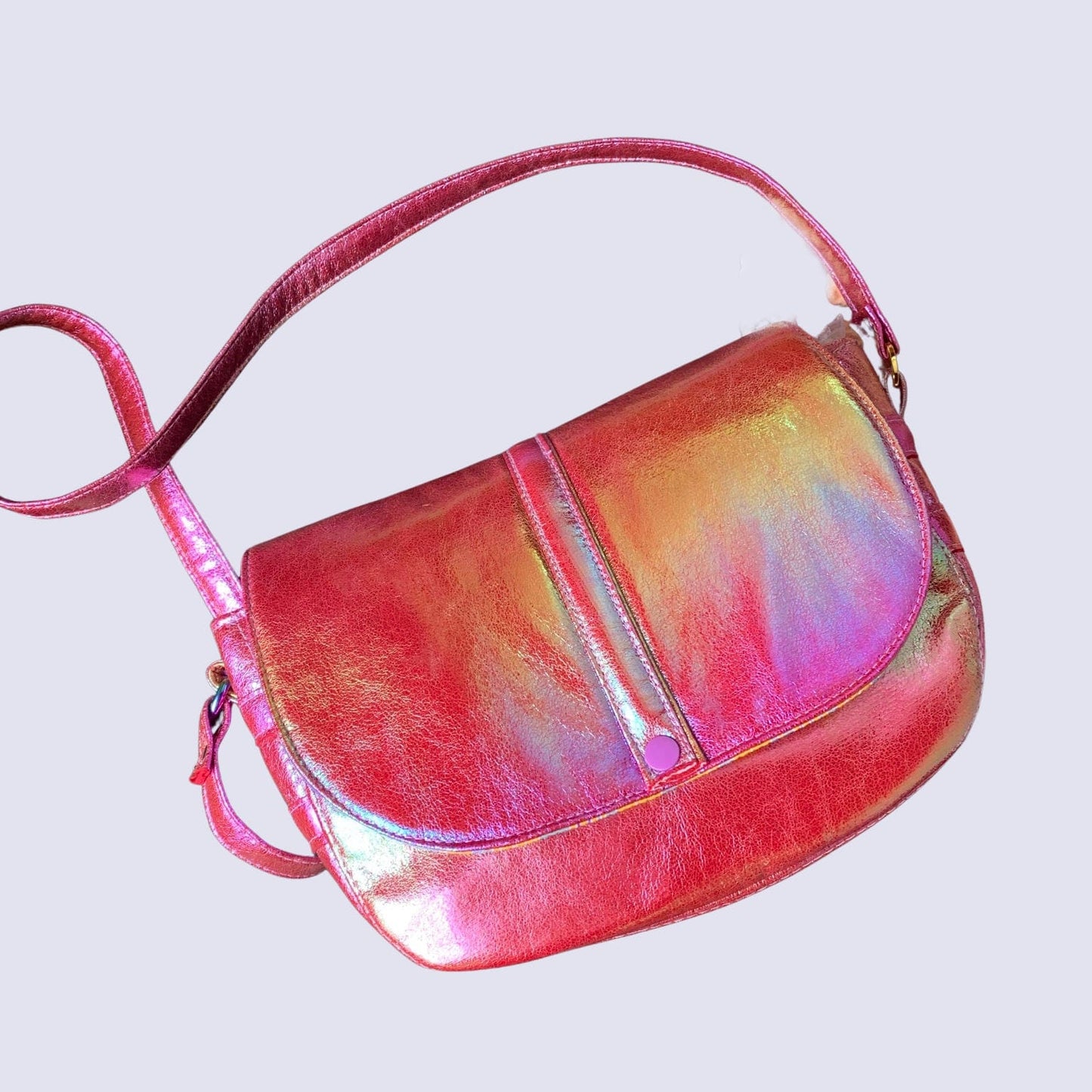 Iridescent red crossbody bag