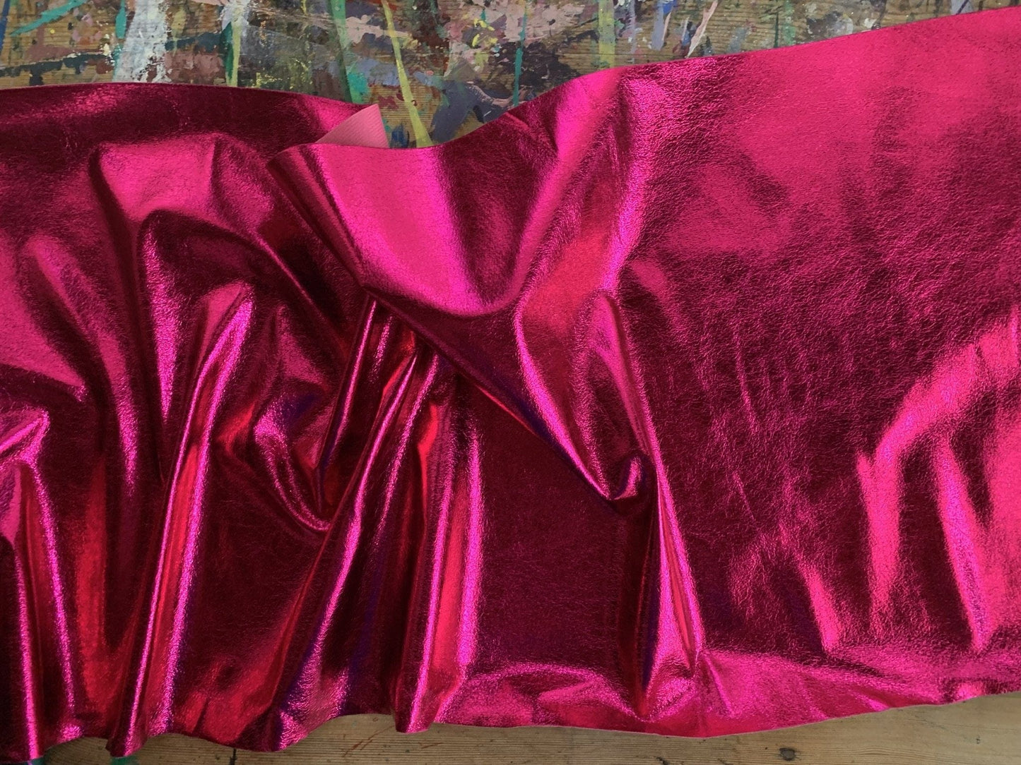 Hot pink soft vinyl fabric