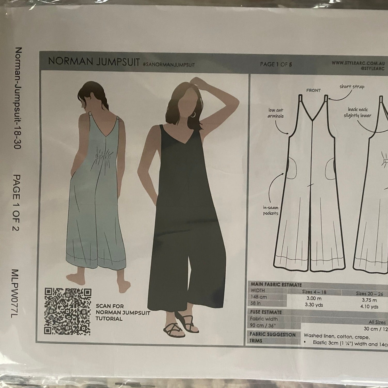 Norman Jumpsuit Pattern (18-30)