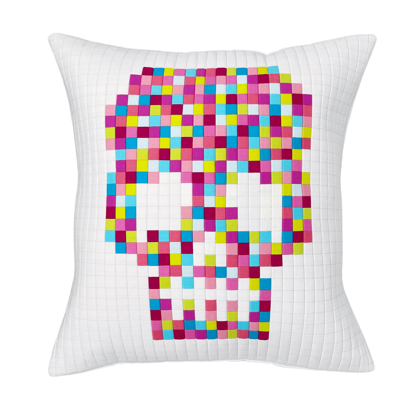 Pixel skull pillow