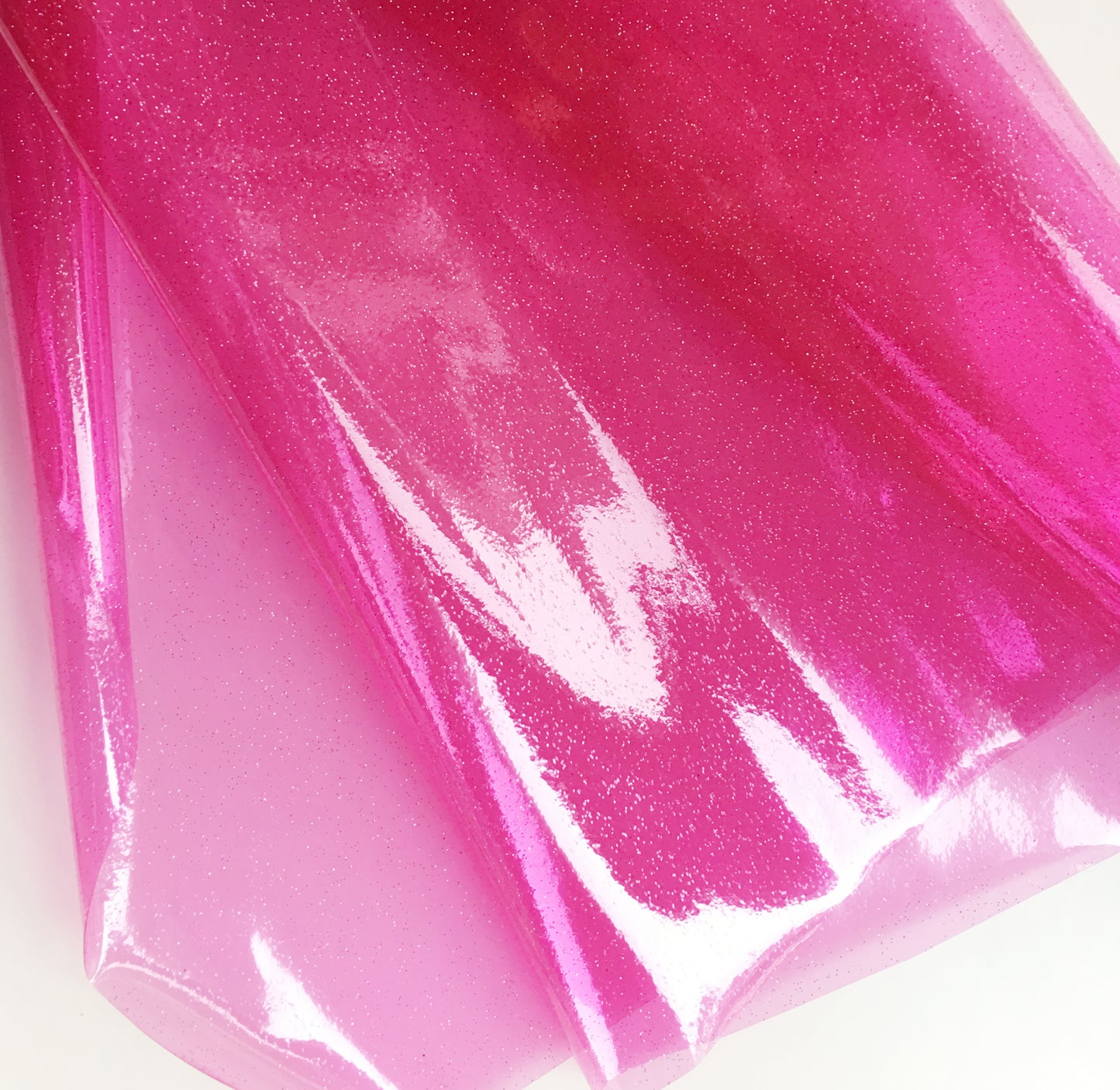 Close-up of pink glitter vinyl sheet