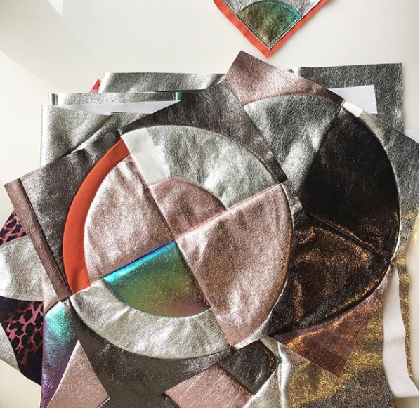 Metallic leather patchwork design