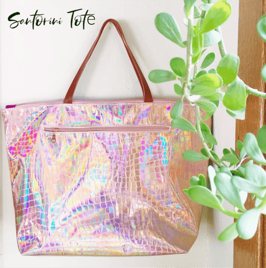Santorini Tote Bag with Iridescent Finish