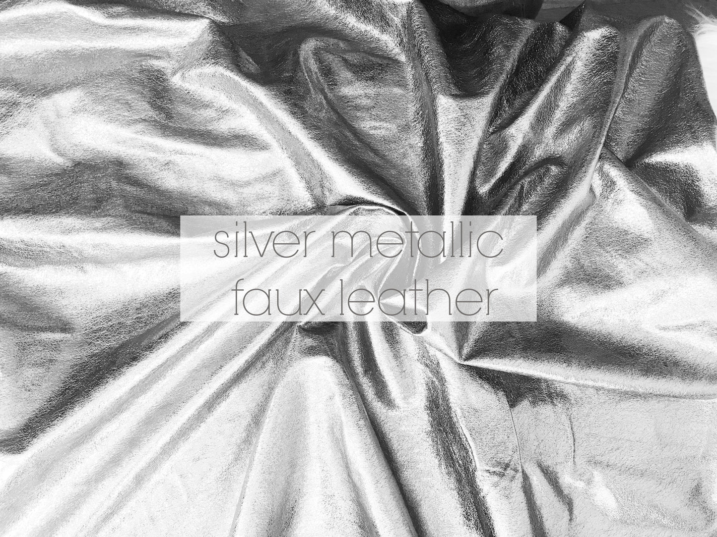 Silver metallic faux leather fabric