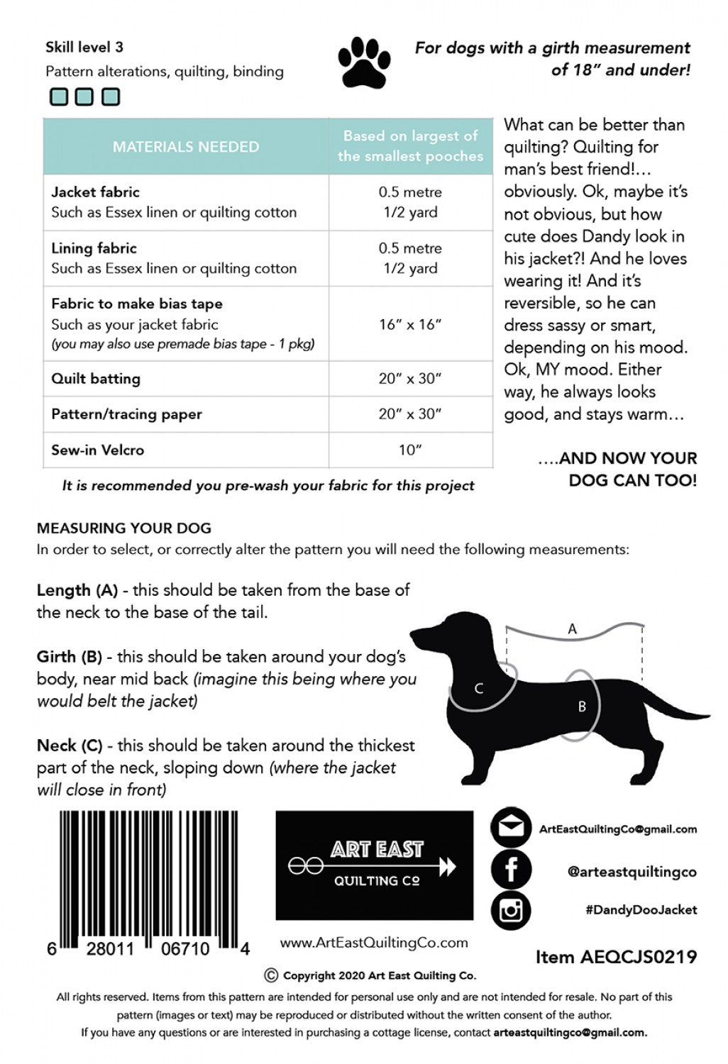 Reversible Quilt Coat for Small Dogs