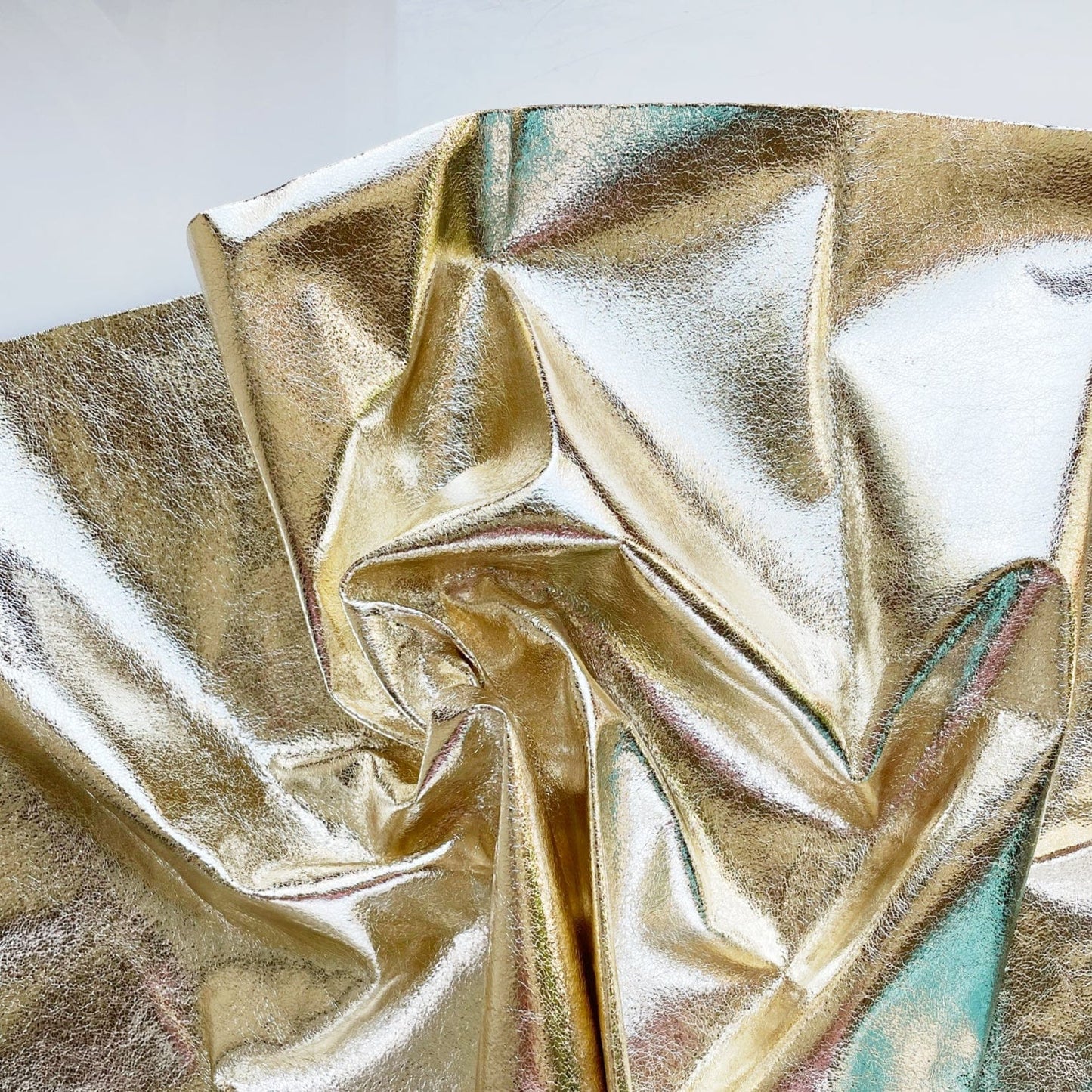 Soft gold faux leather vinyl fabric