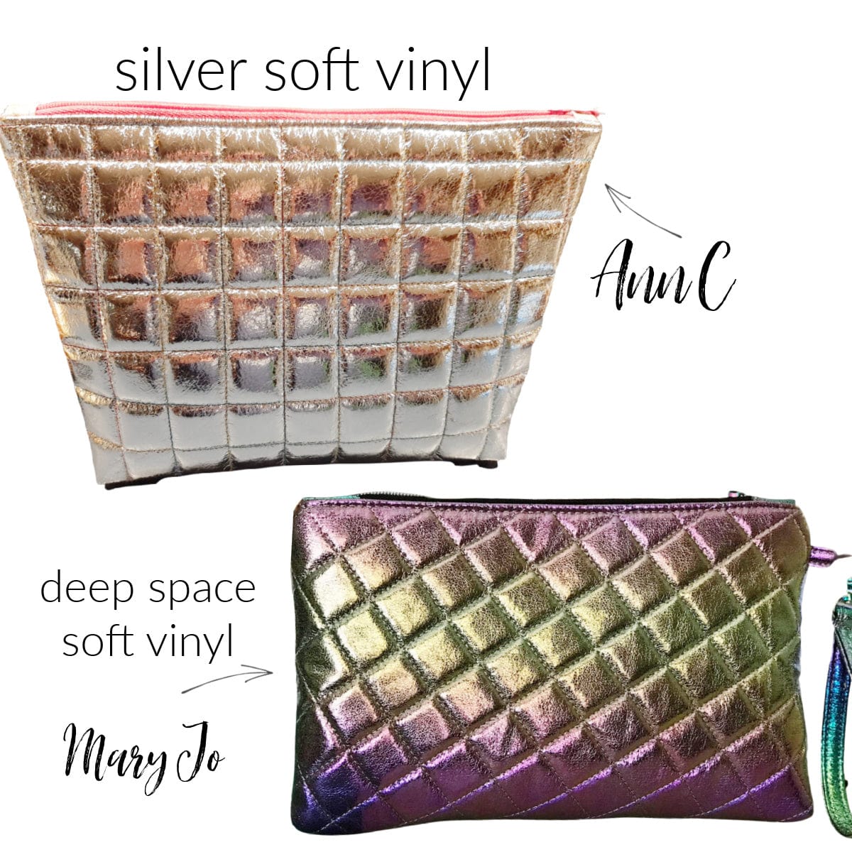 Silver & deep space soft vinyl bags
