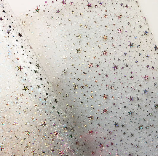 Star glitter vinyl fabric for sewing
