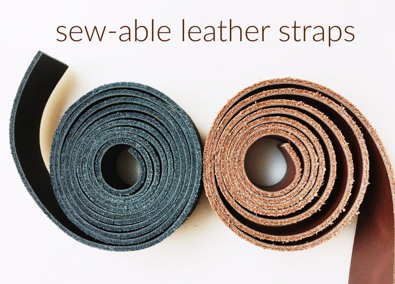 Sew-able leather straps in rolls