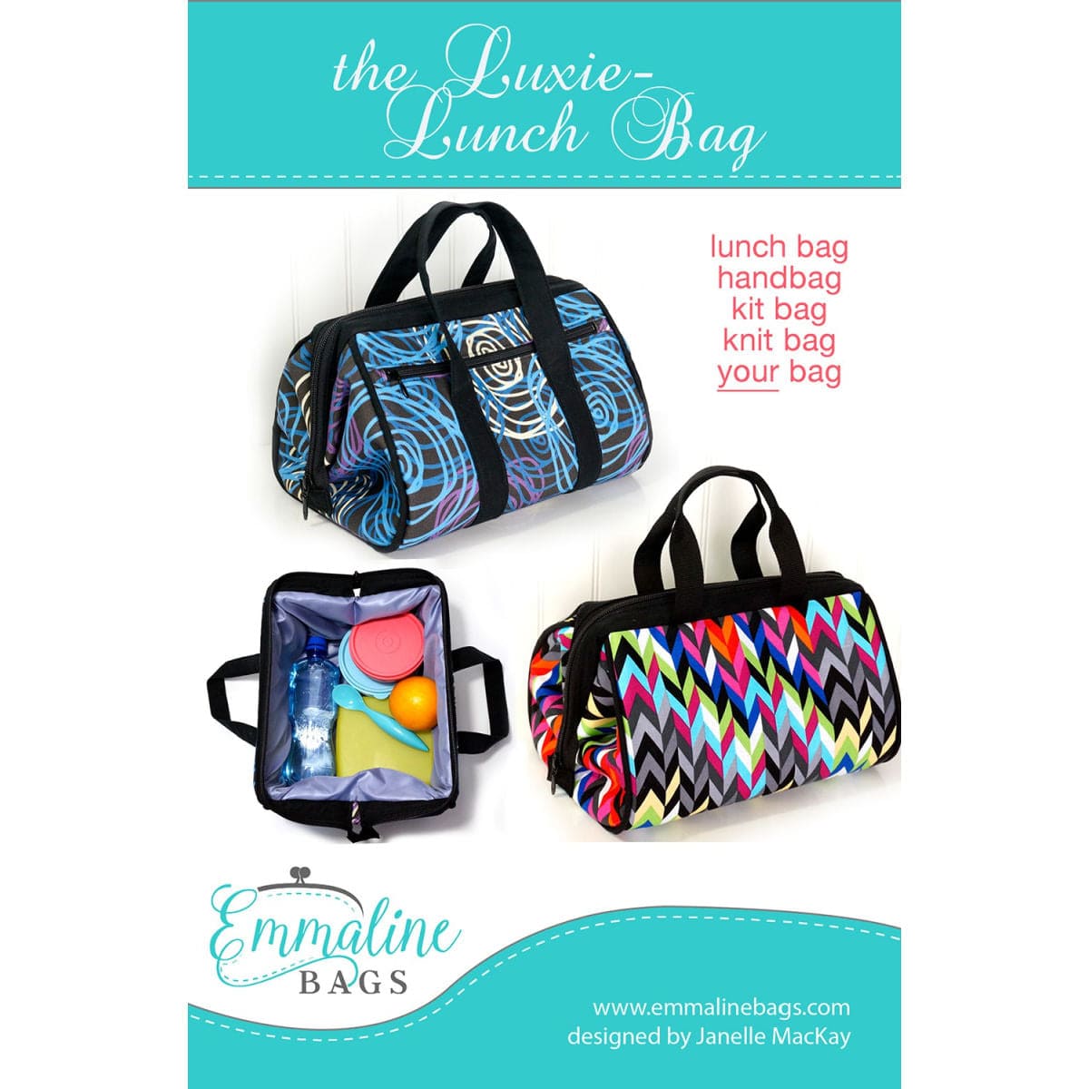 Luxie Lunch Bag pattern by Emmaline Bags