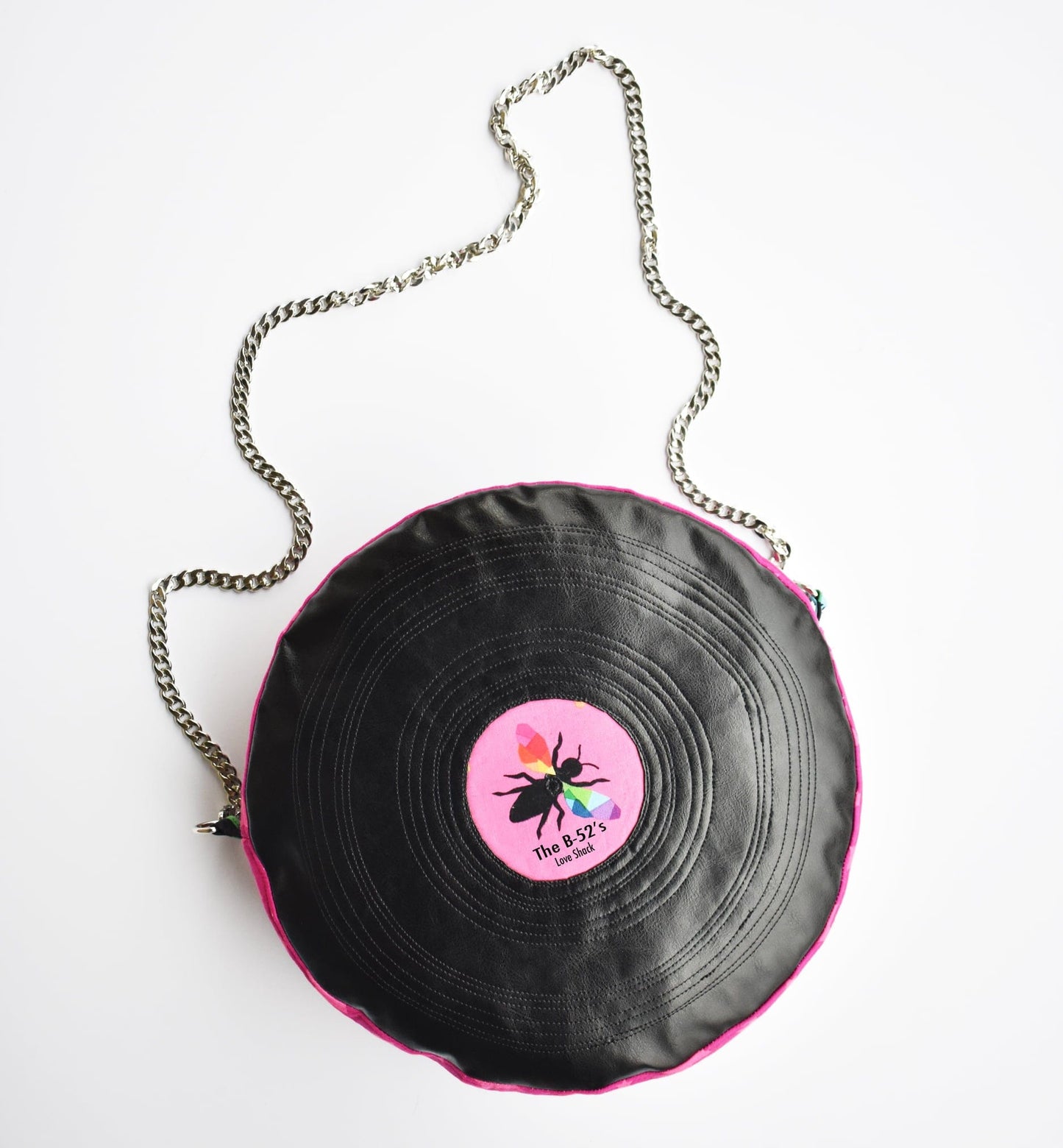 The B-52's vinyl record purse with chain strap